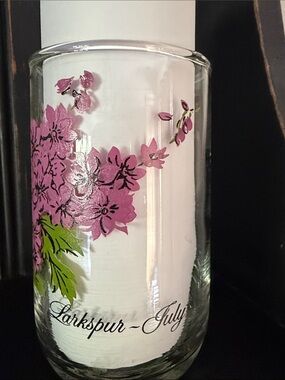 Brockway Flower of the Month Juice Tumbler Drinking Glass - July Purple Larkspur